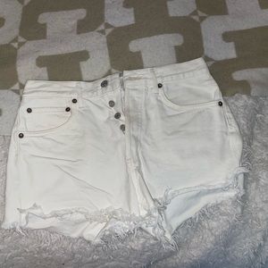 Agolde white jean shorts size 26